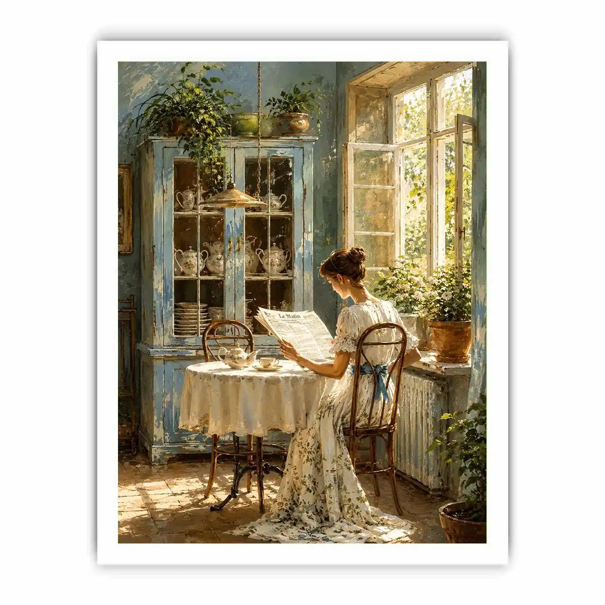 Cozy sunlit morning in vintage nook