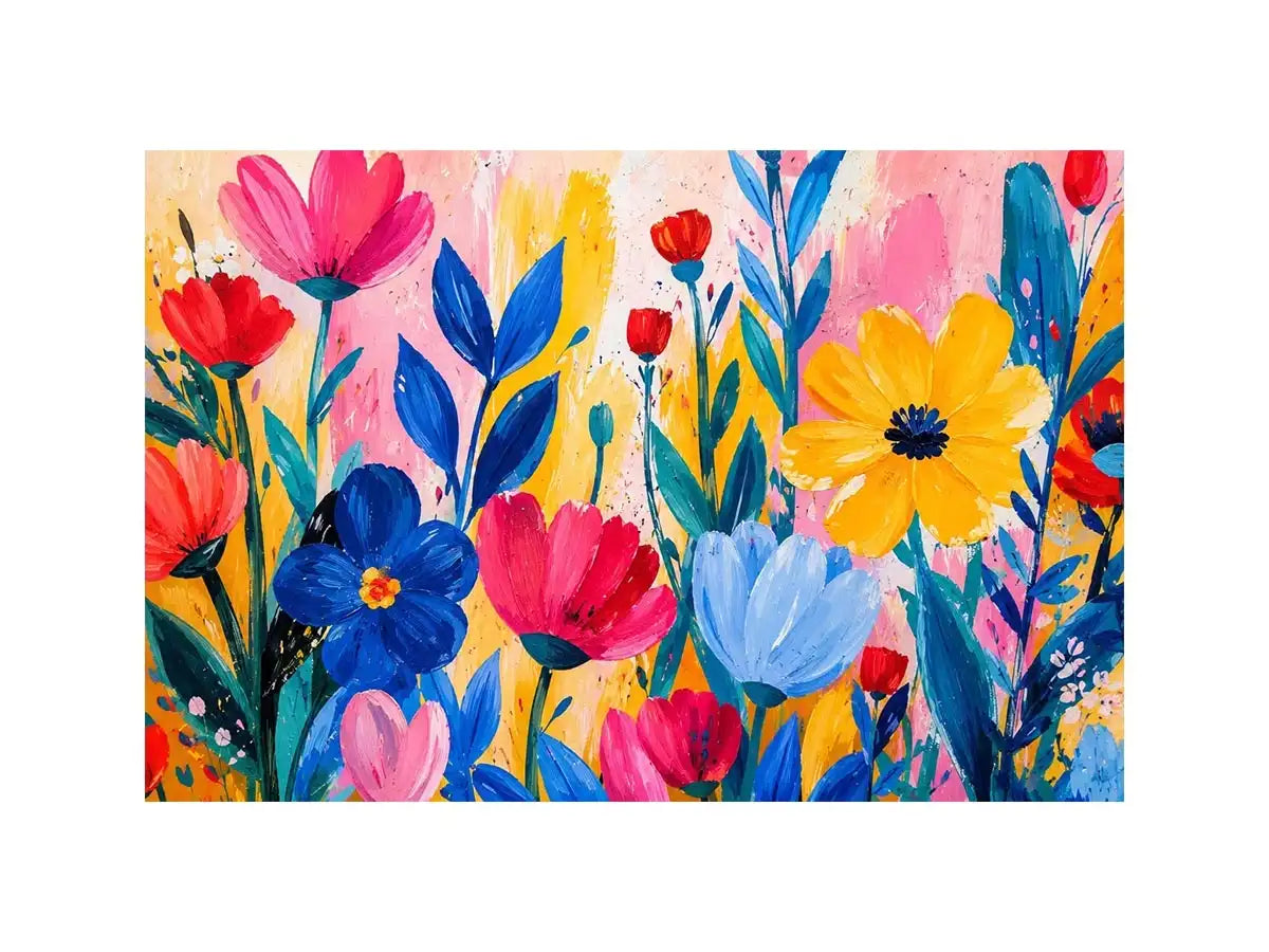 Vibrant abstract garden in bloom