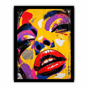 Pop art portrait with colorful drips