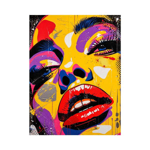 Pop art portrait with colorful drips