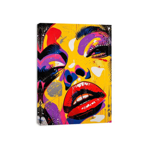 Pop art portrait with colorful drips