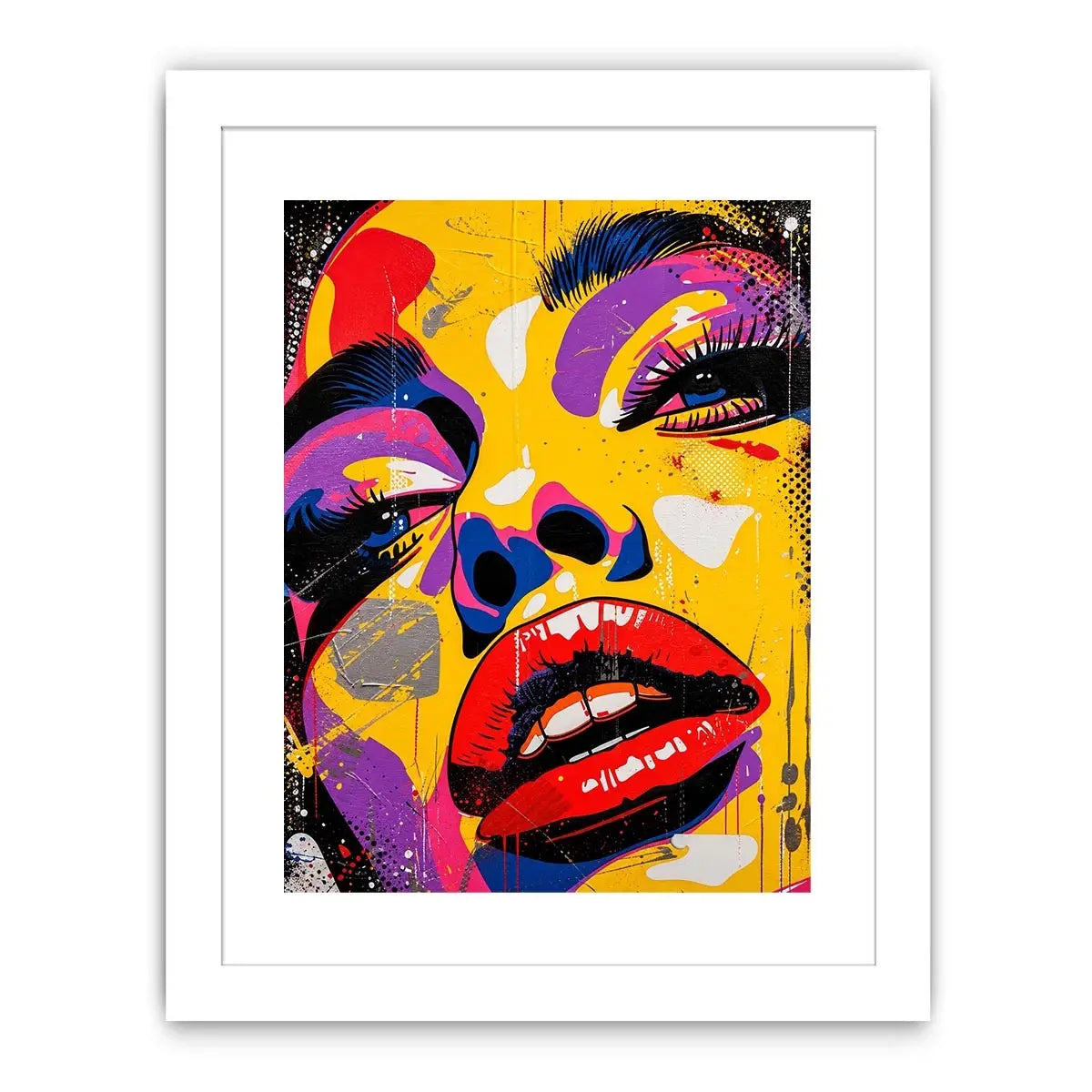 Pop art portrait with colorful drips