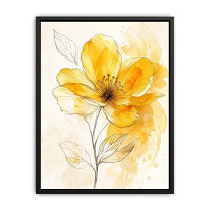 Elegant yellow flower watercolor illustration