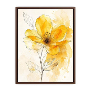 Elegant yellow flower watercolor illustration
