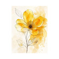 Elegant yellow flower watercolor illustration