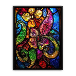 Vibrant Tiffany-style floral stained glass