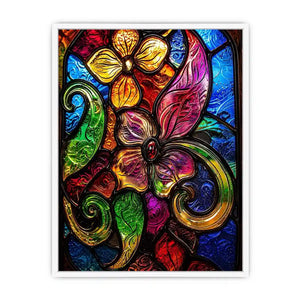 Vibrant Tiffany-style floral stained glass