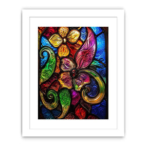 Vibrant Tiffany-style floral stained glass