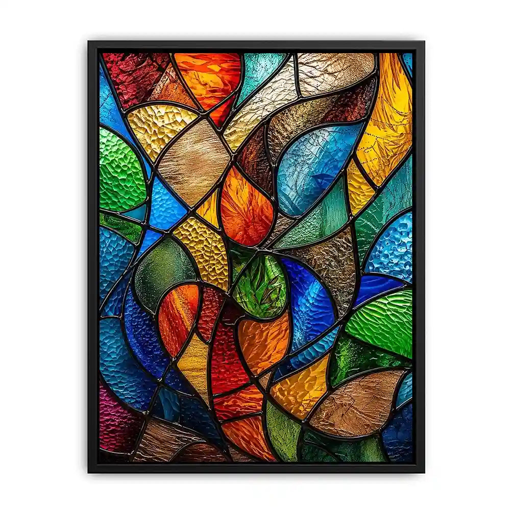 Vibrant stained glass mosaic pattern