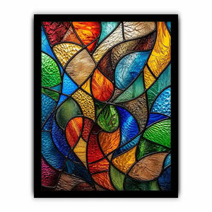 Vibrant stained glass mosaic pattern