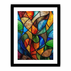 Vibrant stained glass mosaic pattern