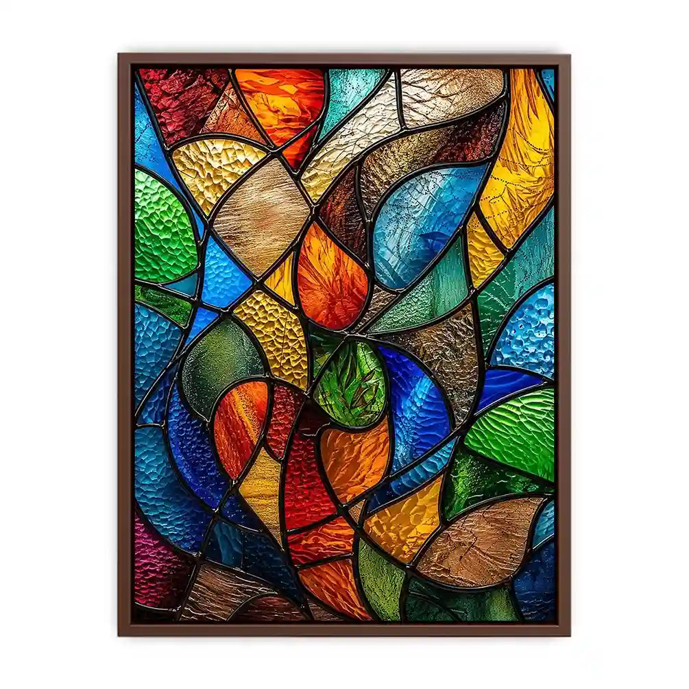 Vibrant stained glass mosaic pattern