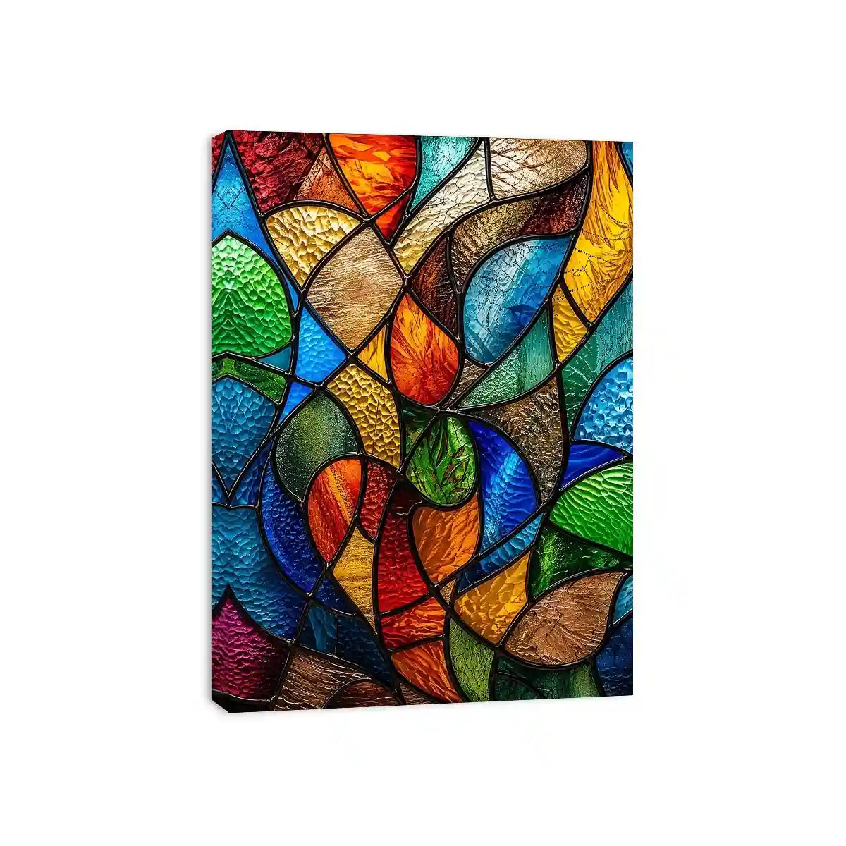 Vibrant stained glass mosaic pattern