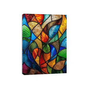 Vibrant stained glass mosaic pattern