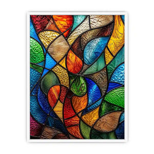Vibrant stained glass mosaic pattern
