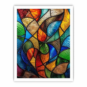 Vibrant stained glass mosaic pattern