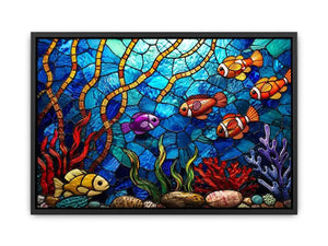 Vibrant underwater stained glass reef