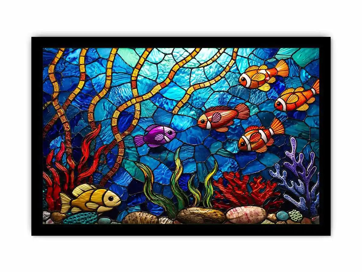 Vibrant underwater stained glass reef