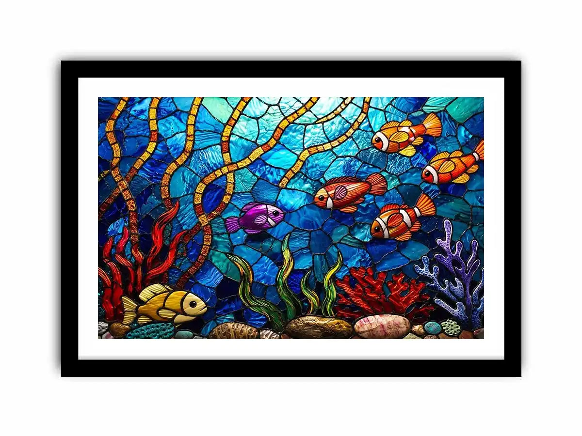 Vibrant underwater stained glass reef