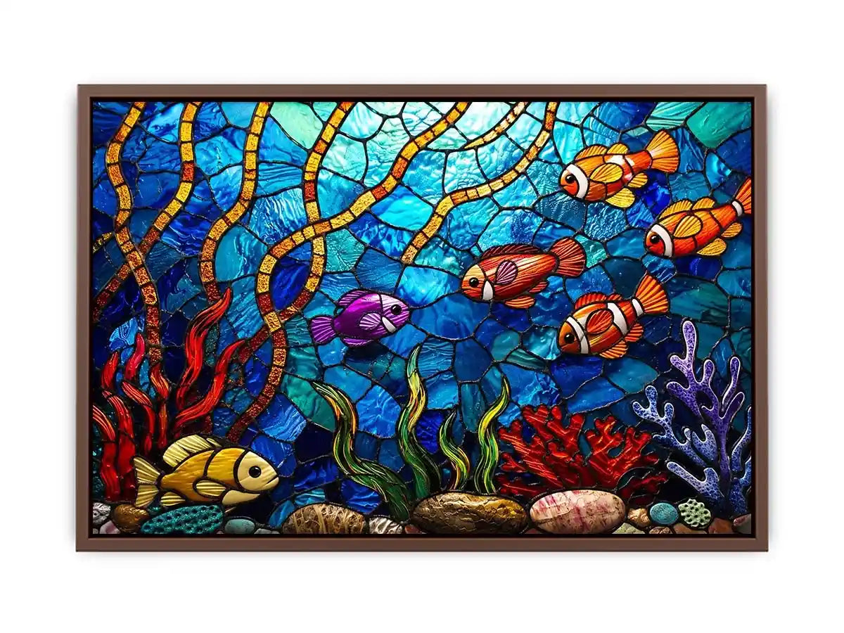 Vibrant underwater stained glass reef