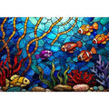 Vibrant underwater stained glass reef
