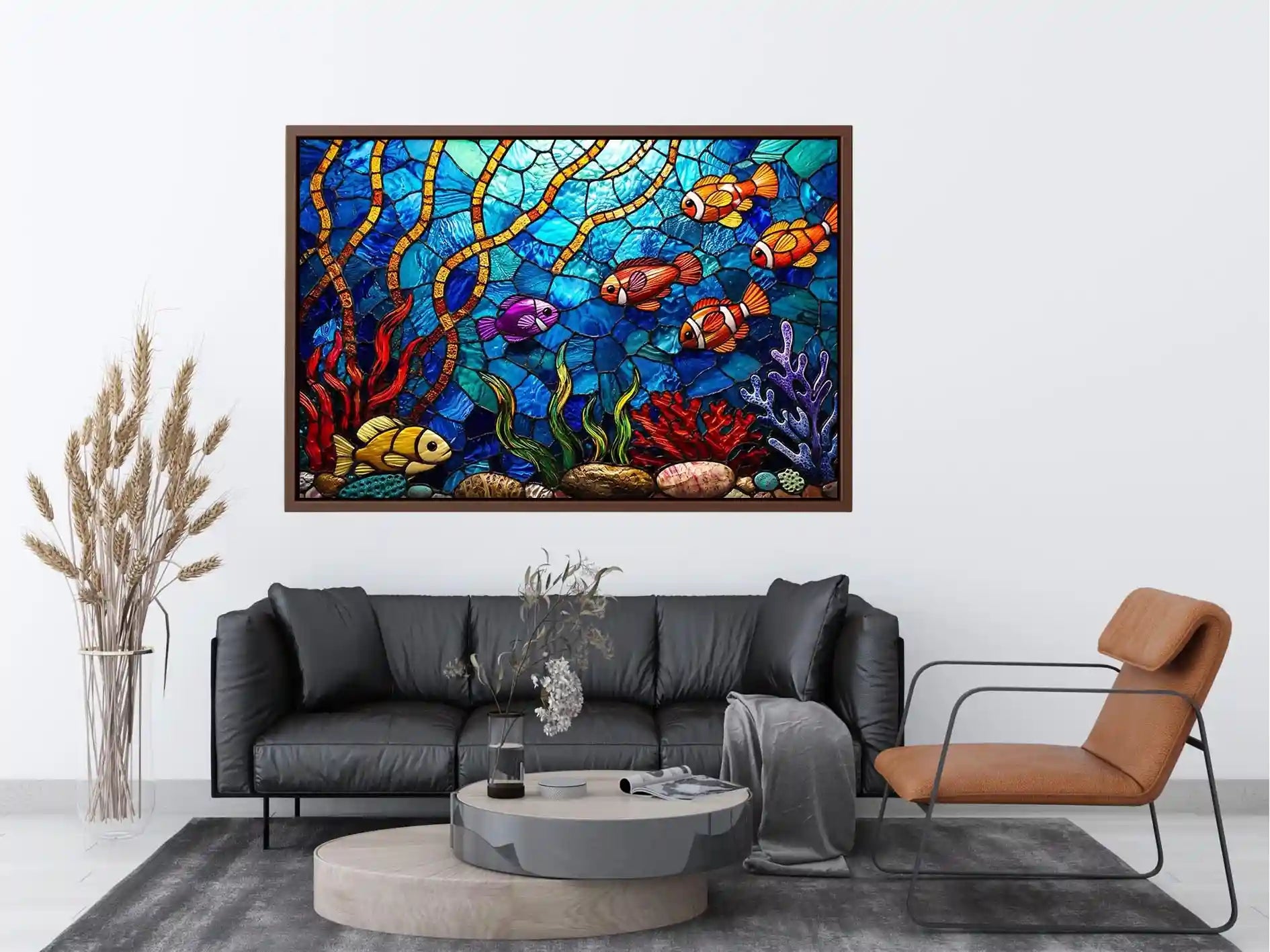 Vibrant underwater stained glass reef