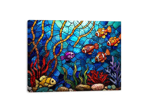 Vibrant underwater stained glass reef