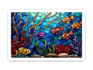 Vibrant underwater stained glass reef