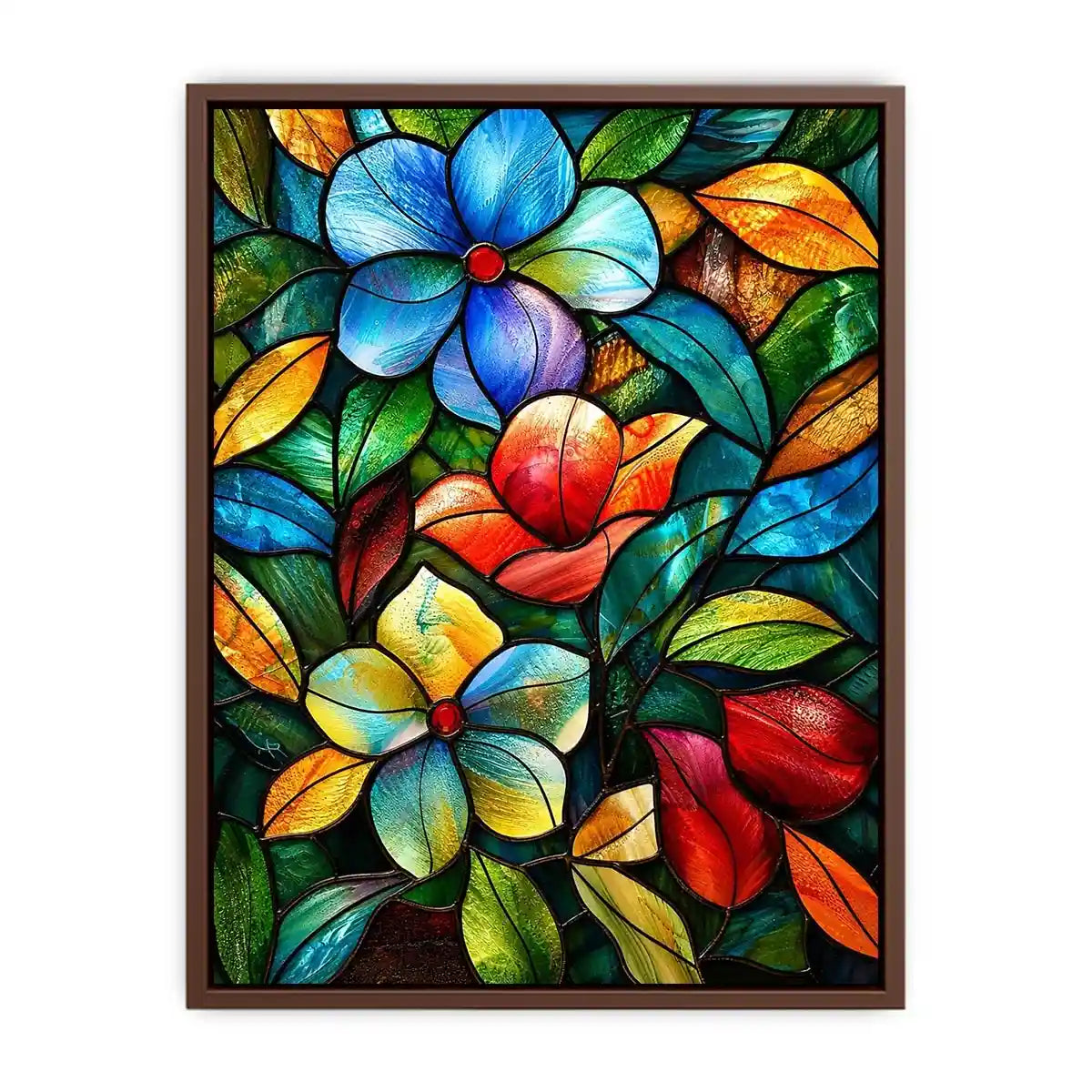 Stained-glass floral mosaic design