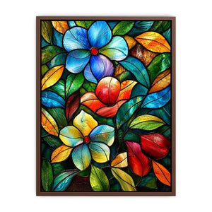 Stained-glass floral mosaic design