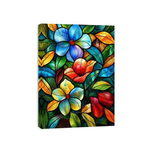Stained-glass floral mosaic design