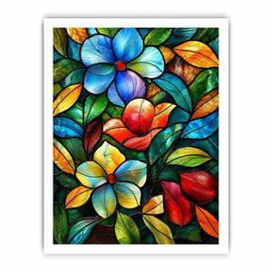 Stained-glass floral mosaic design