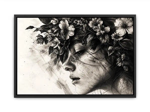 Serene woman with floral crown