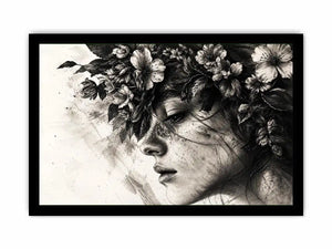 Serene woman with floral crown