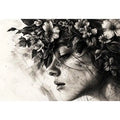 Serene woman with floral crown