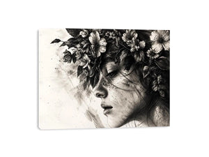 Serene woman with floral crown
