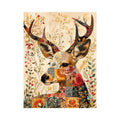 Patchwork deer with floral accents