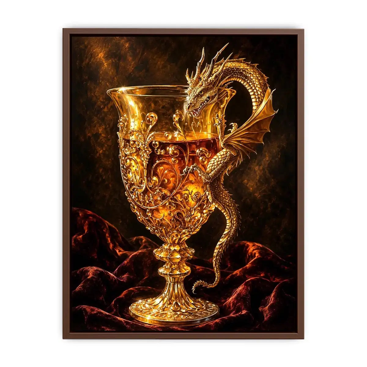 Golden goblet and dragon guardian