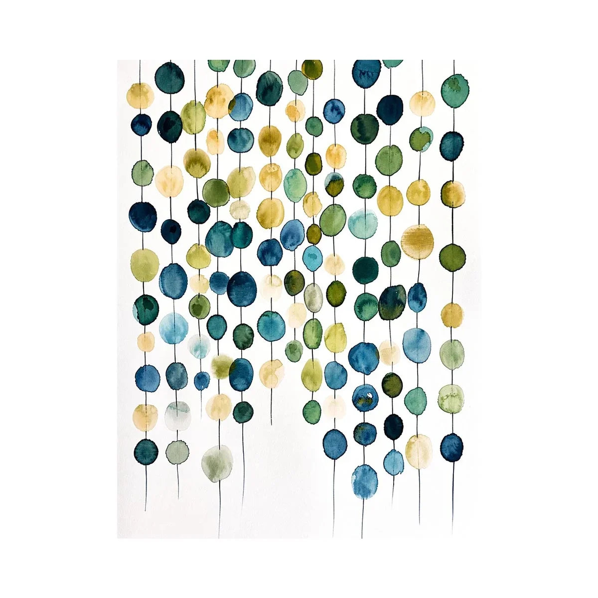 Watercolor garland of soft circles
