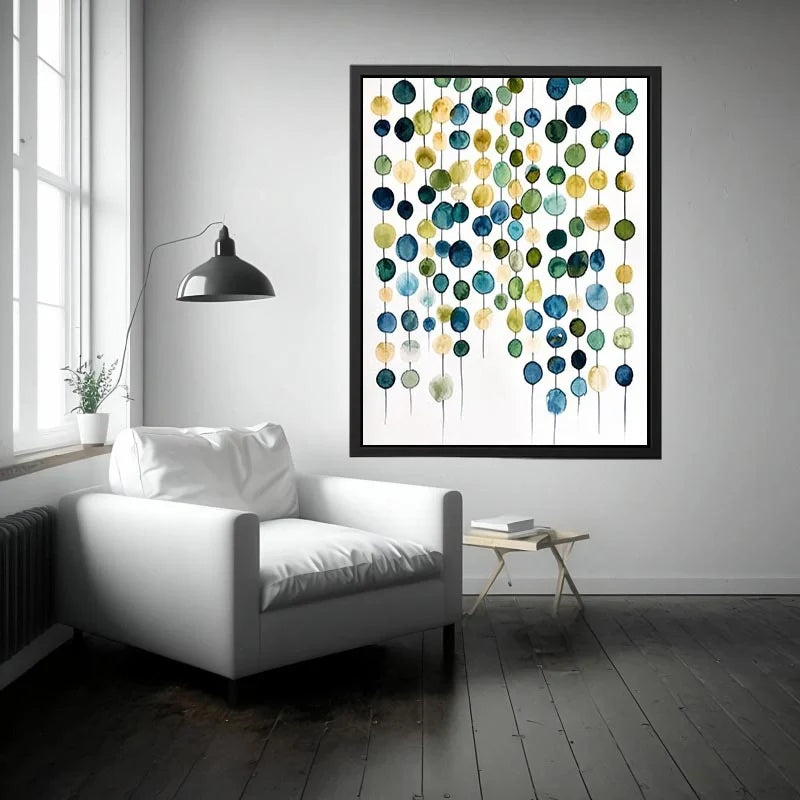 Watercolor garland of soft circles
