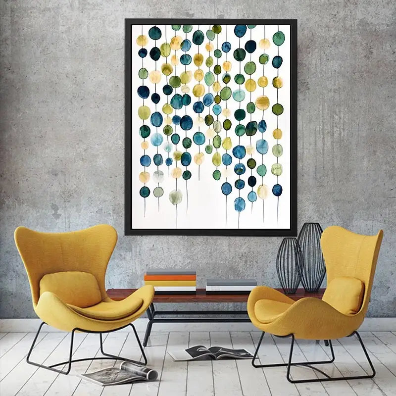 Watercolor garland of soft circles