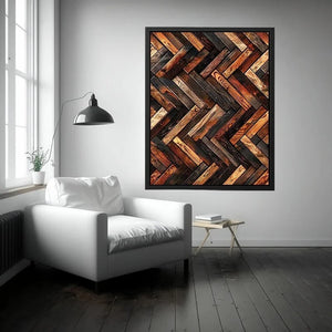 Warm herringbone wood texture background