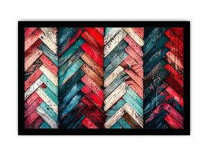 Rustic chevron pattern on painted wood