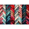 Rustic chevron pattern on painted wood