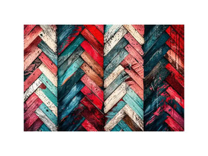 Rustic chevron pattern on painted wood