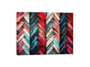 Rustic chevron pattern on painted wood