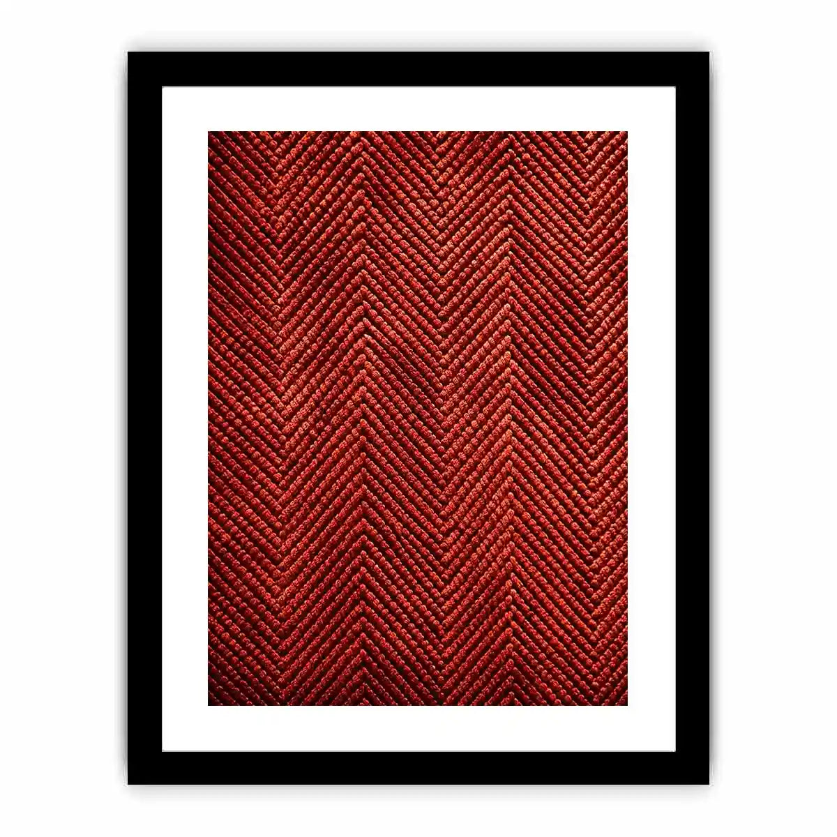Textured herringbone in deep red