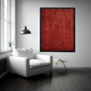 Textured herringbone in deep red