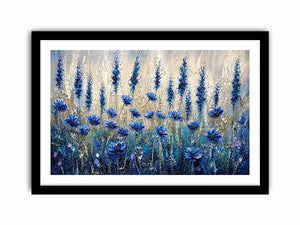 Abstract blue floral meadow in texture