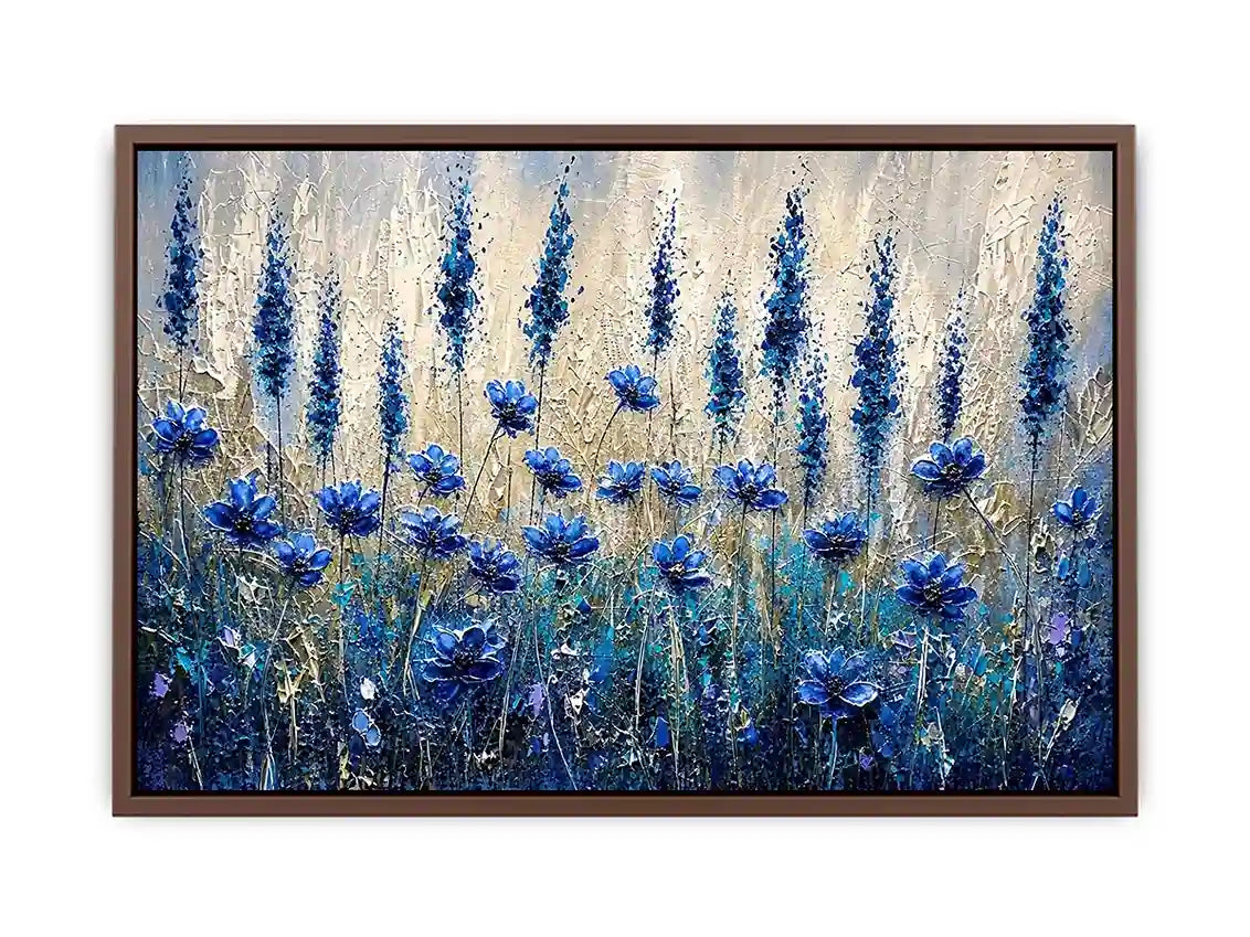 Abstract blue floral meadow in texture